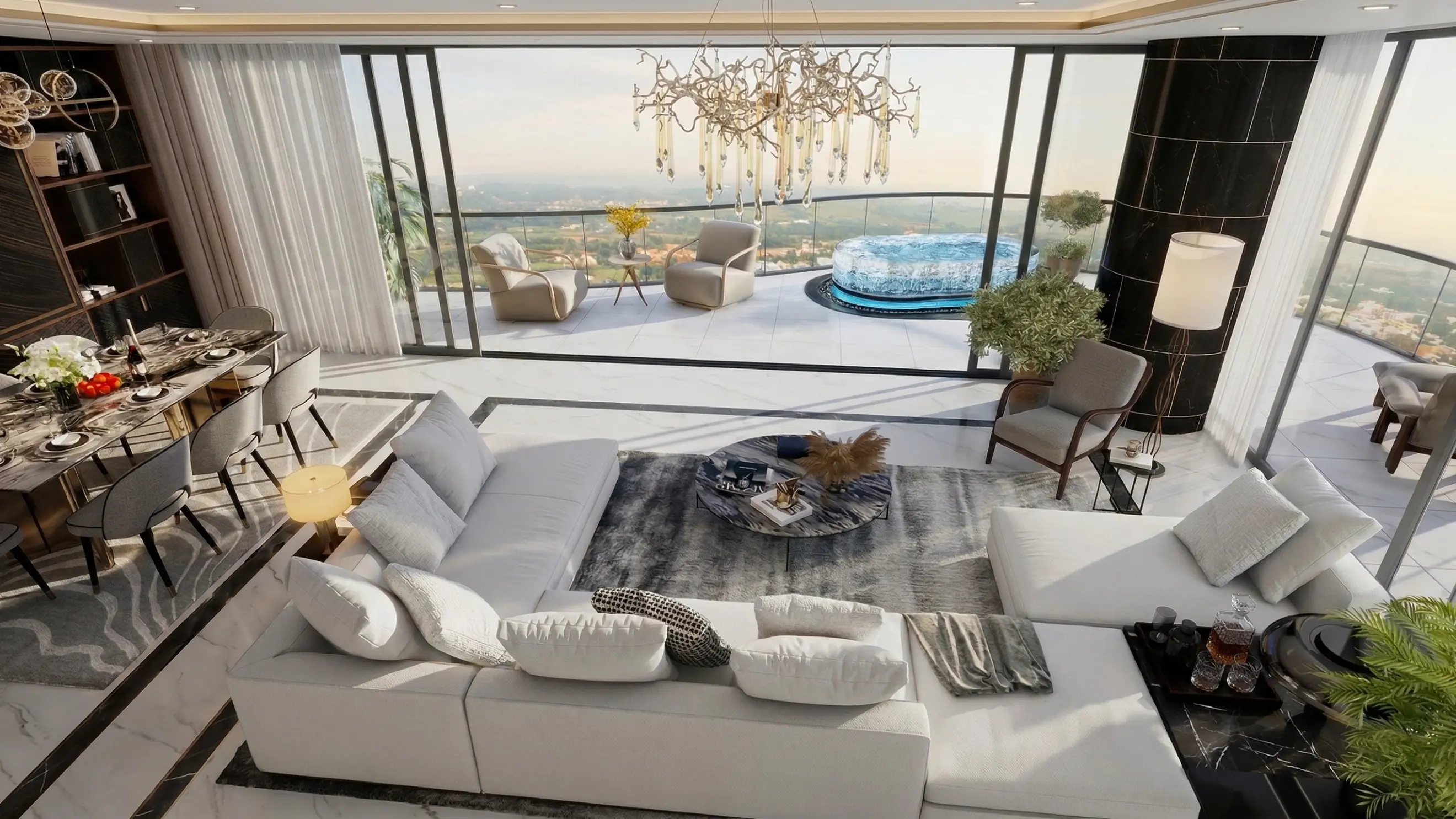 Venus Capital Heights Patna luxury penthouse view; Hafeez Contractor designed building in Bihar.